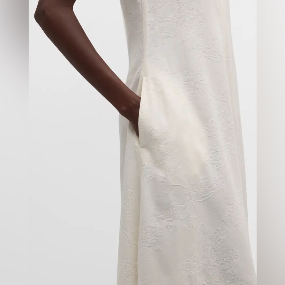 Toteme Plunging Floral Jacquard Twisted Backless Maxi Dress Off White FR 34 700$ - Picture 9 of 17